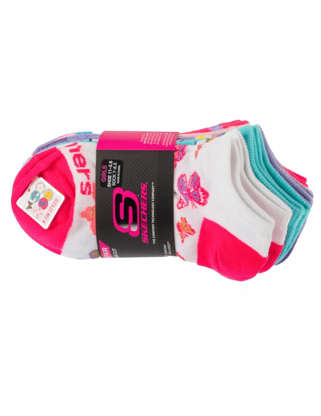 841523-thickbox_default-skechers-6pk-girls-butterfly-socks-s601234-mult