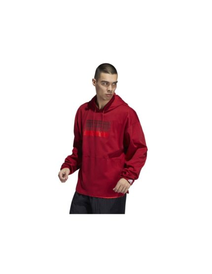 Adidas Ανδρικό Φούτερ με Κουκούλα και Τσέπες Κόκκινο HI5825