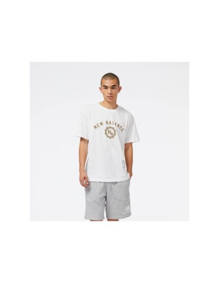 New Balance Ανδρικό Αθλητικό T-shirt Κοντομάνικο Λευκό MT31904WT
