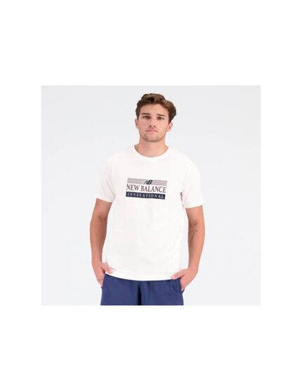 New Balance Ανδρικό Αθλητικό T-shirt Κοντομάνικο Λευκό MT31906WT