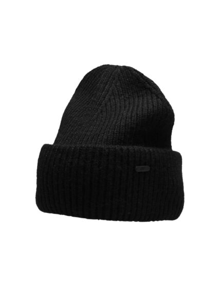 4F Beanie Γυναικείος Σκούφος με Rib Πλέξη σε Μαύρο χρώμα H4Z22-CAD005-20S