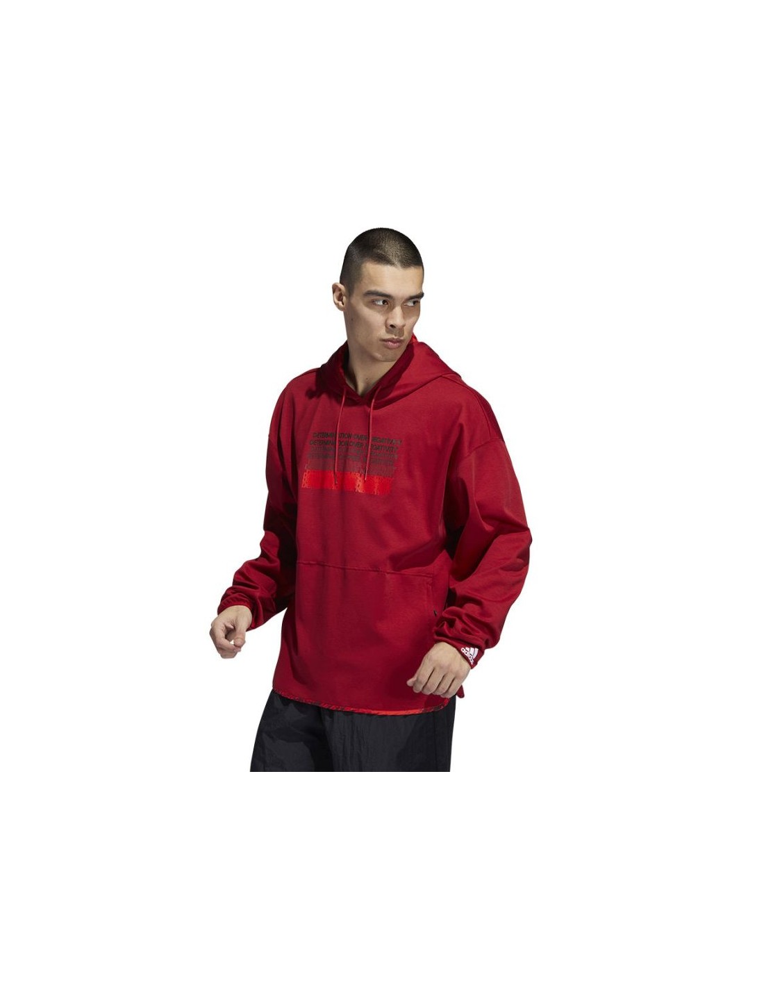Adidas Ανδρικό Φούτερ με Κουκούλα και Τσέπες Κόκκινο HI5825