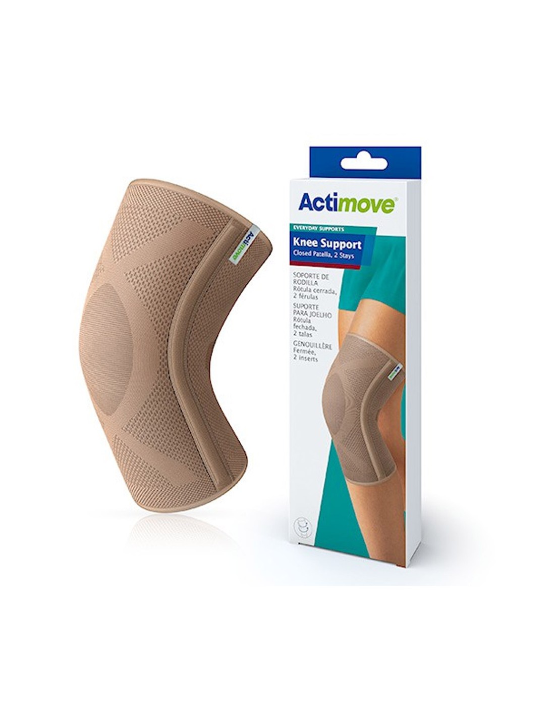 Bandage for stabilizing the knee joint with builtup patella and 2 underwires