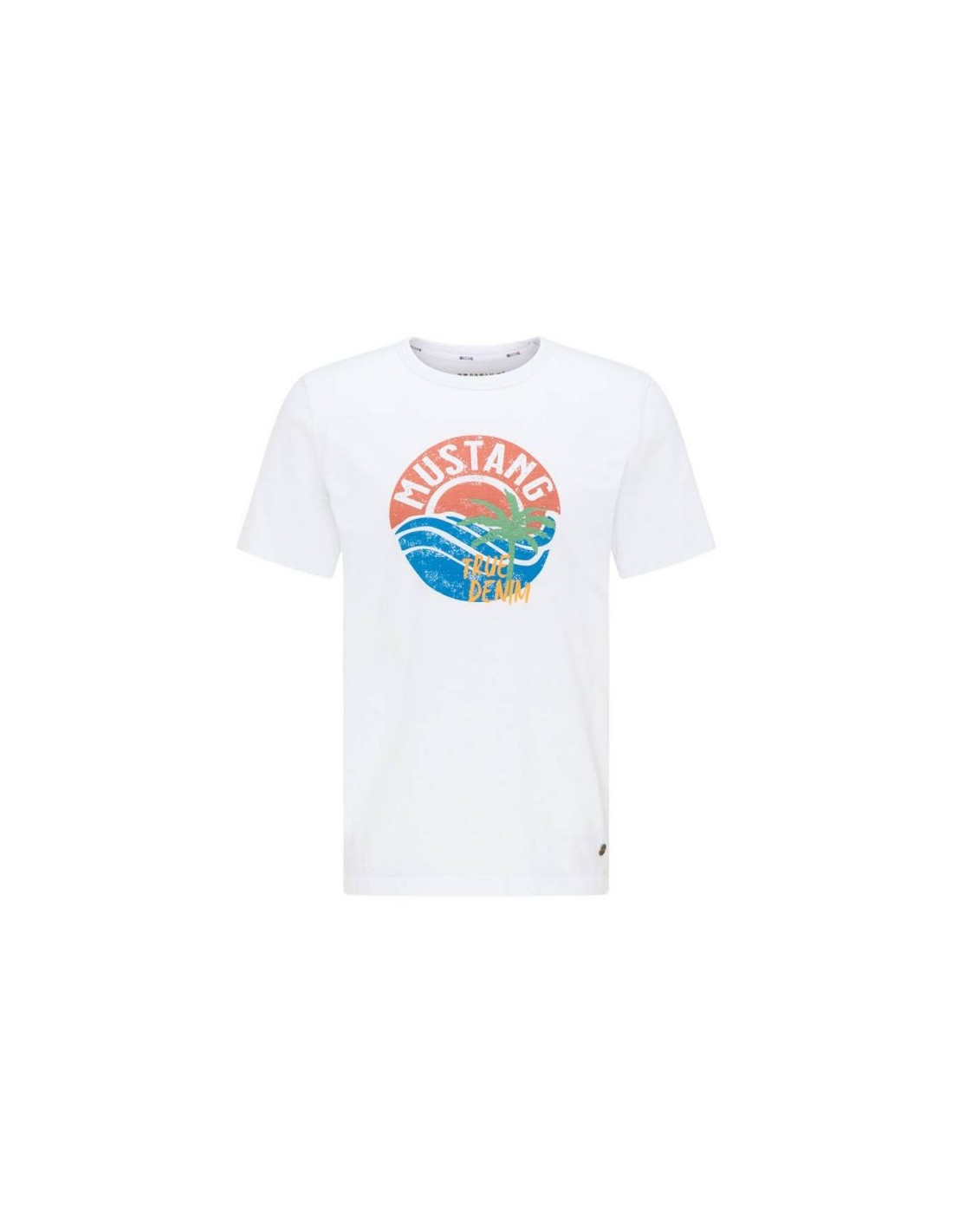 Mustang Ανδρικό T-shirt Κοντομάνικο Λευκό 1009534 2045