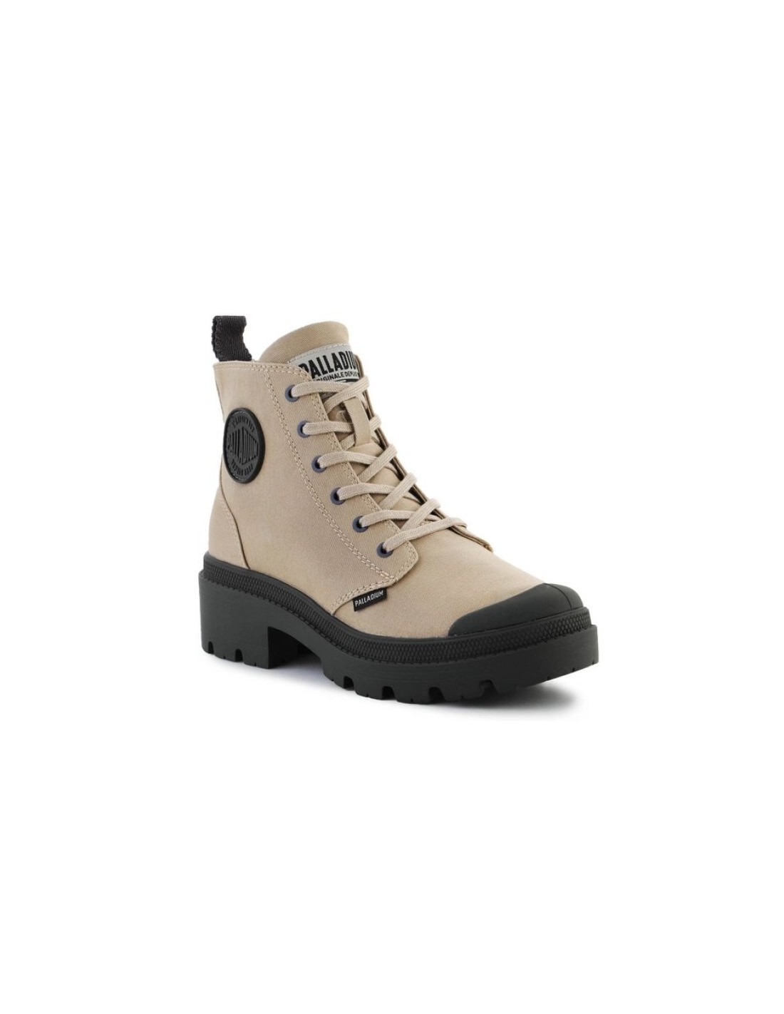 Palladium Pallabase Twill Γυναικεία Μποτάκια Μπεζ 96907-211-M