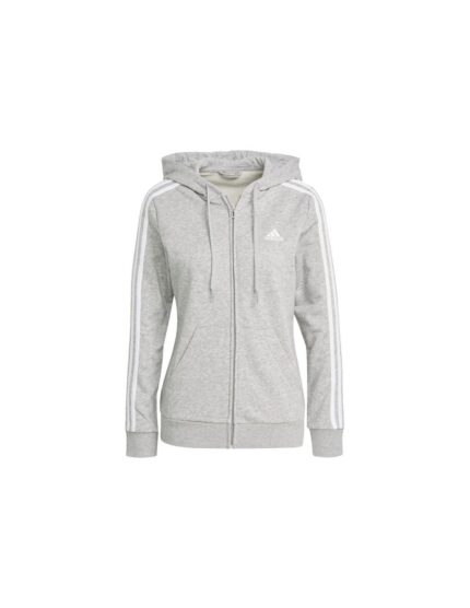 Adidas Essentials Γυναικεία Φούτερ Ζακέτα με Κουκούλα Γκρι GL0802