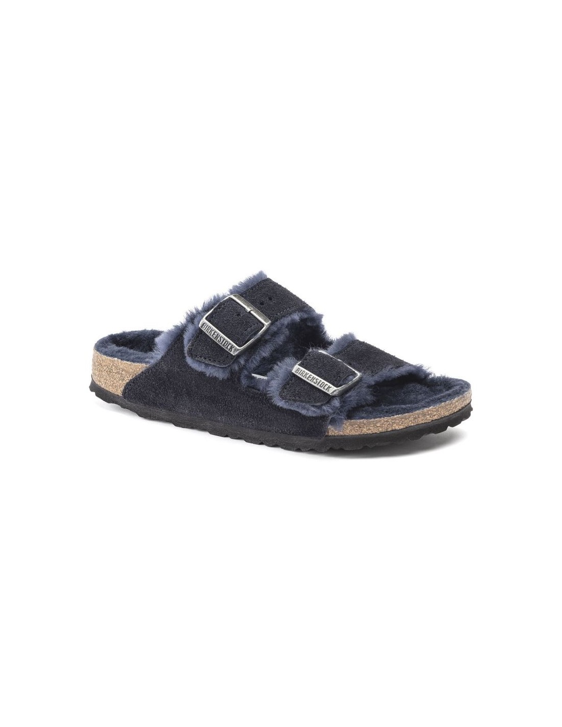 Birkenstock Arizona VL Shearling Midnight Suede Leather Insulated FlipFlops Wide Regular 1020592 - Image 7
