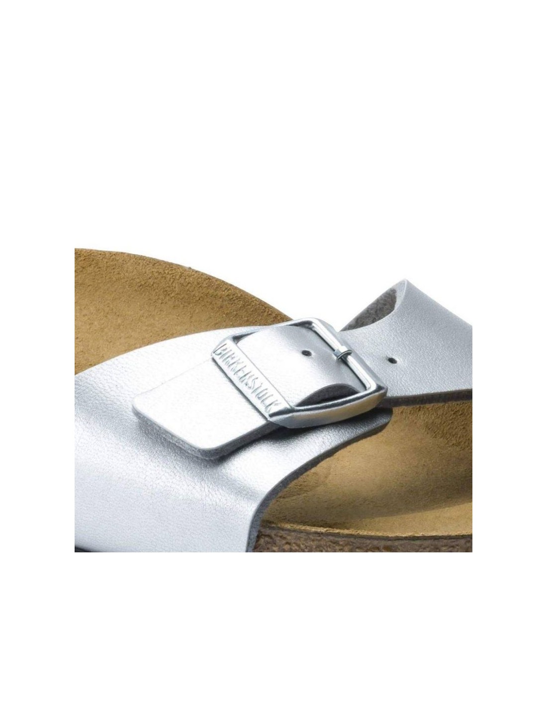 Birkenstock Madrid BirkoFlor Silver Women's Slides Regular Wide 0040411 - Image 3