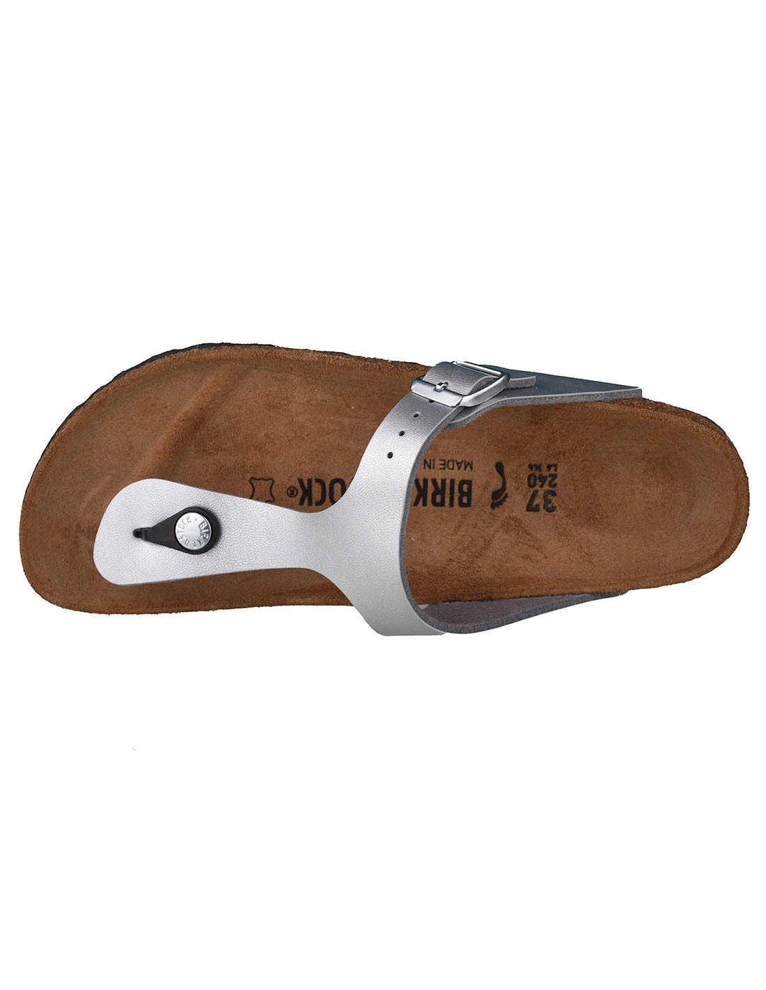 Silver Birkenstock Gizeh BirkoFlor narrow women's flipflops 0043853 - Image 5