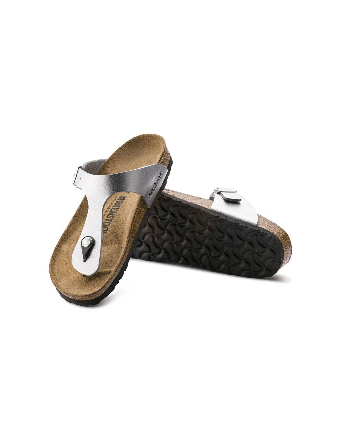 Silver Birkenstock Gizeh BirkoFlor narrow women's flipflops 0043853 - Image 9
