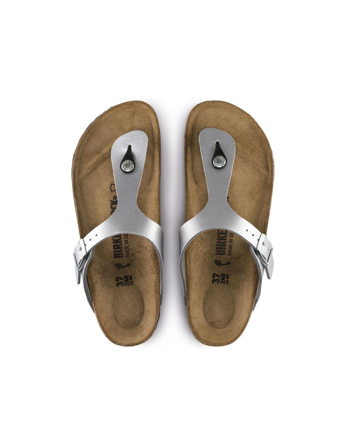 Silver Birkenstock Gizeh BirkoFlor narrow women's flipflops 0043853 - Image 10