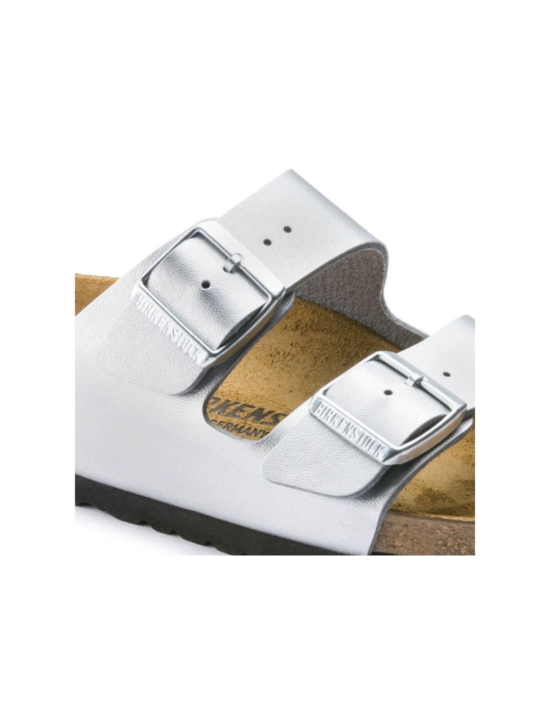 Women's Birkenstock Silver Arizona BirkoFlor Silver Regular FlipFlops Wide 1012282 - Image 3