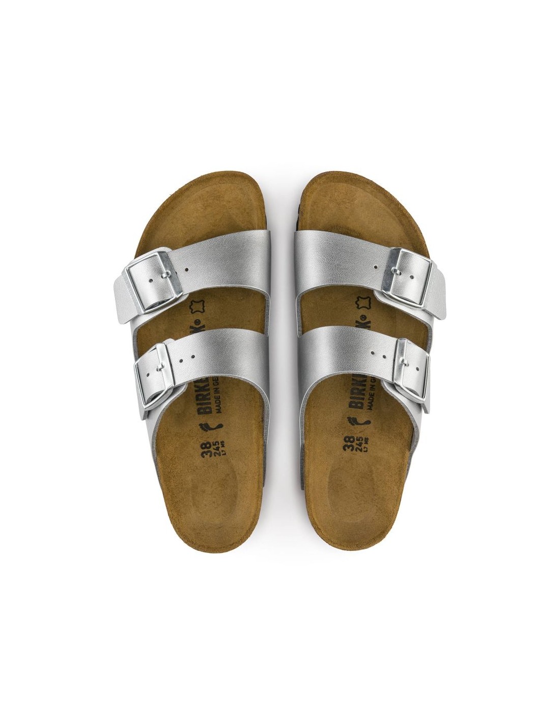 Women's Birkenstock Silver Arizona BirkoFlor Silver Regular FlipFlops Wide 1012282 - Image 4