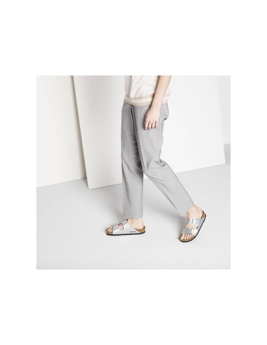 Women's Birkenstock Silver Arizona BirkoFlor Silver Regular FlipFlops Wide 1012282 - Image 6