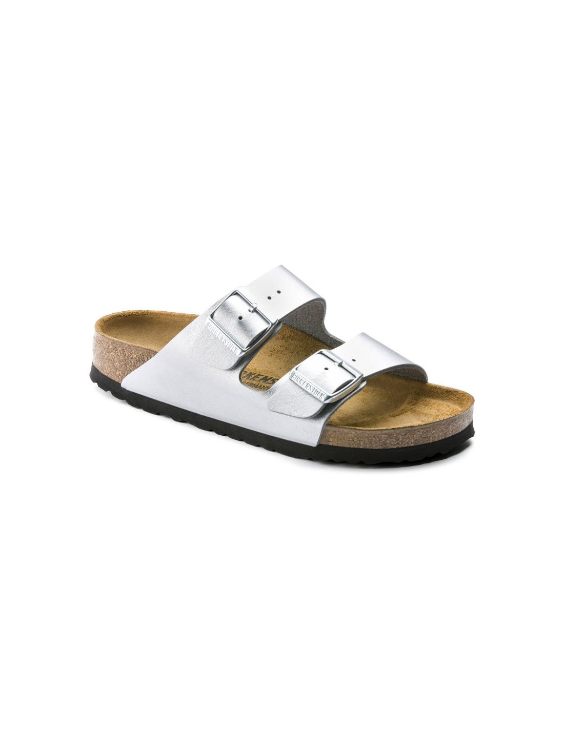 Women's Birkenstock Silver Arizona BirkoFlor Silver Regular FlipFlops Wide 1012282 - Image 8